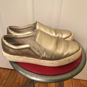 ALDO Gold Metallic Slip-On Sneakers